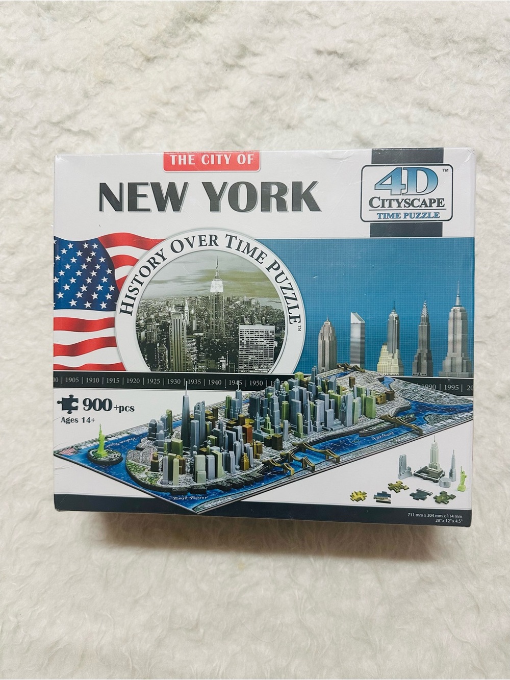 4D Cityscape New York 900+ Piece Puzzle - Blue/Gray